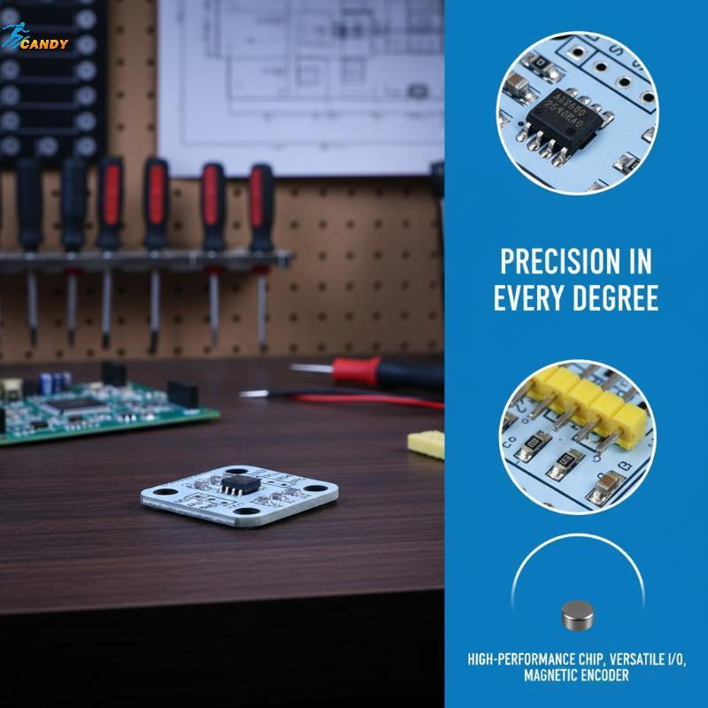 NDY AS5600 Magnetic Encoder 12bit ความแม่นยําสูงมุมวัดเซนเซอร์โมดูลแม่เหล็ก Induction N