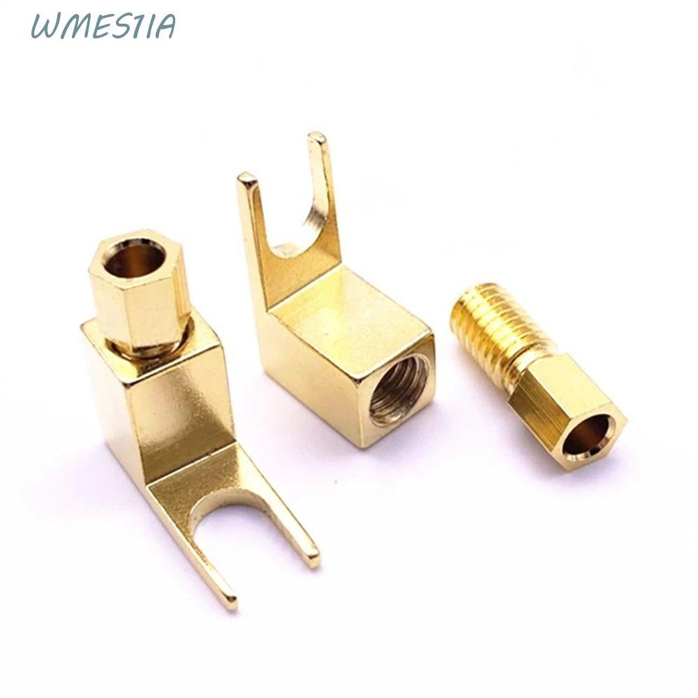 WMES1IA Banana to Spade Adapte Banana Socket Banana Plug Spade Adapter โลหะ 1 PC Cable Connector Spa