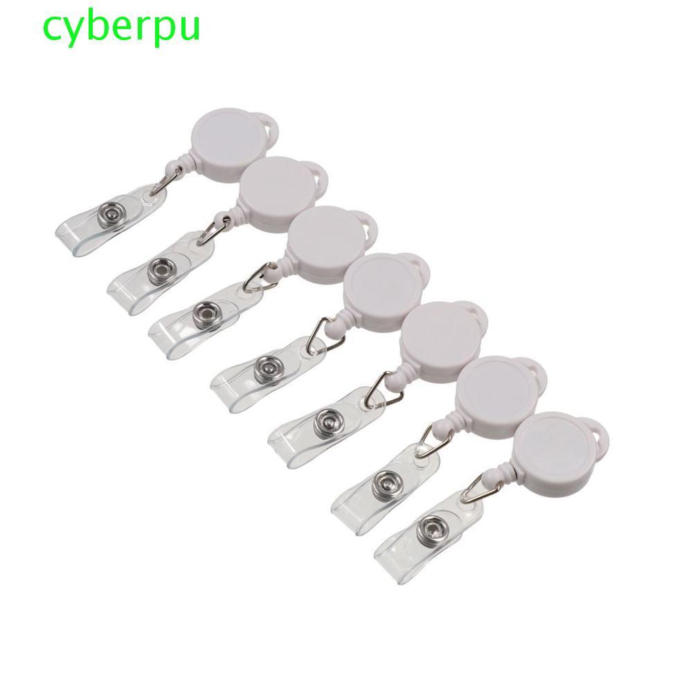 CYBERPULLSE ID Badge Holder, Name Tag ID Lanyard Retractable Badge Reel, Chest Card สีสัน Anti-Lost พวงกุญแจง่ายดึงหัวเข็มขัดอุปกรณ์สํานักงาน