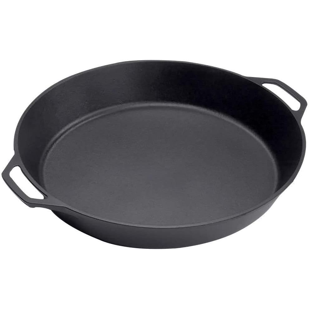 Lodge Skilletเหล็กหล่อพรีซีซั่น 17 นิ้ว - Dual Assist Handles - ใช้ในเตาอบ, บนเตา, บนย่าง, หรือ Over