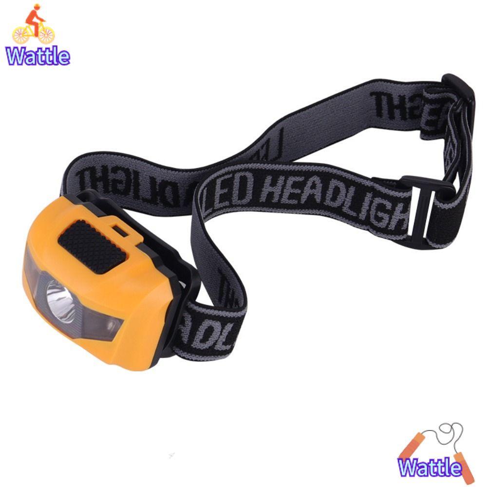 WATTLE Mini Head Lamp, ไฟหน้า LED กันน้ํา 4 โหมด, ไฟทํางานขับเคลื่อนแบตเตอรี่ ABS AAA