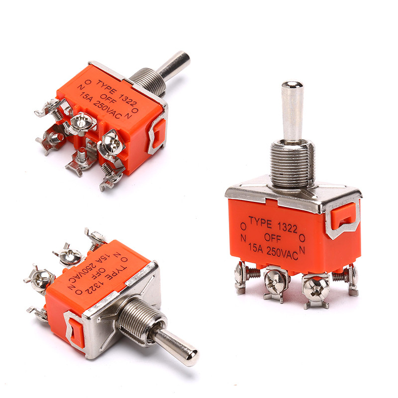 Dongcheng Momentary Toggle Switch (ON) OFF (ON) Spring Return 6 Pin Latching Switch