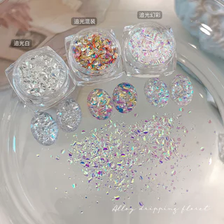 Chasing Sequins อุปกรณ์แต่งเล็บชนิดบรรจุกล่อง High Flash Magic Sequins All-Match เล็บ DIY Glitter ตกแต่งเล็บ