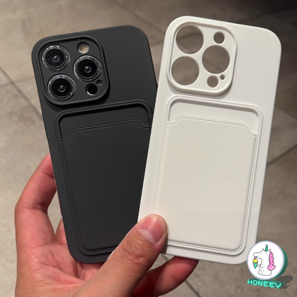 ผู้ถือบัตรสล็อตเคสโทรศัพท์สําหรับ IPhone 17 Air 16 15 11 14 13 12 Pro Max X XS Simple กระเป๋าสตางค์ Cardbag ซิลิโคนกันกระแทกนุ่มปกหลัง