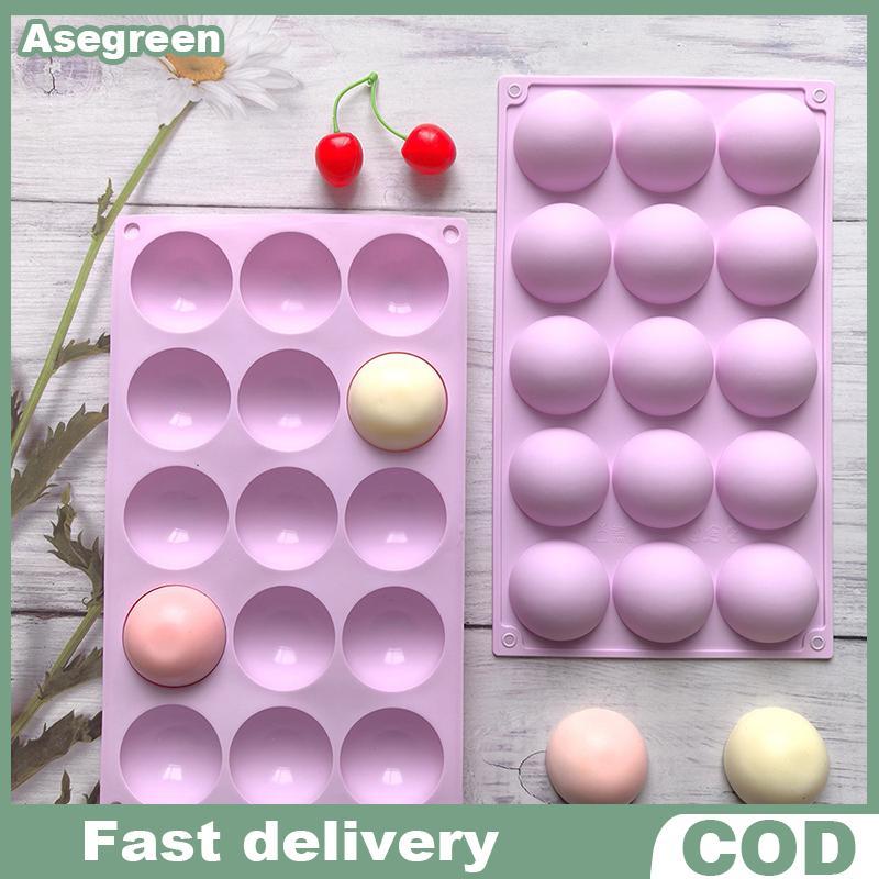 [Asegreen] 3D Ball รอบครึ่งทรงกลมแม่พิมพ์ซิลิโคนสําหรับ DIY Baking Pudding Mousse ช็อกโกแลตเป็นมิตรกับสิ่งแวดล้อมแม่พิมพ์เค้กอุปกรณ์ครัวเครื่องมือ