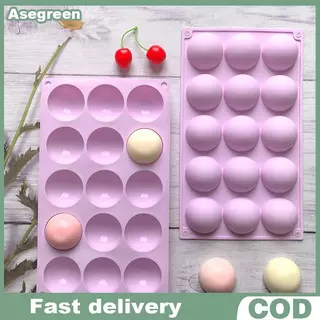 [Asegreen] 3D Ball รอบครึ่งทรงกลมแม่พิมพ์ซิลิโคนสําหรับ DIY Baking Pudding Mousse ช็อกโกแลตเป็นมิตรกับสิ่งแวดล้อมแม่พิมพ์เค้กอุปกรณ์ครัวเครื่องมือ