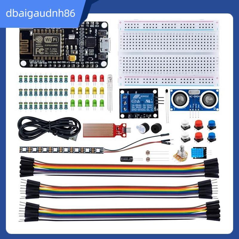 READY STOCKESP8266 WiFi Development Kit ESP8266 Development Kit IoT Kit with Breadboard, WiFi Sensor