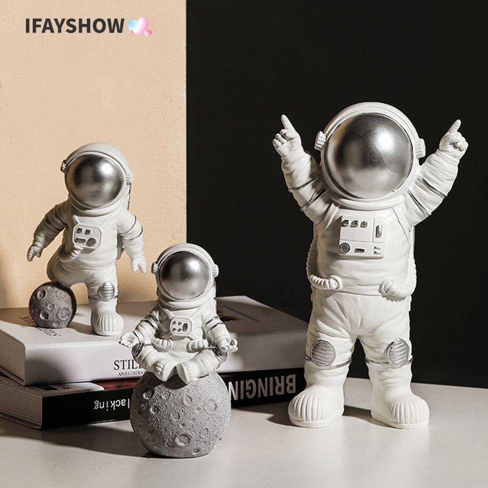 IFAYSHOW นักบินอวกาศ Figurines น่ารักตกแต่งบ้านบทความตกแต่ง Cosmonaut รูปปั้น Miniatures ของขวัญ
