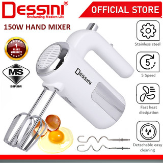 DESSINI ITALY 5 Speed Electric Hand Mixer Egg Beater Blender Grinder Processor Dough Whisk Mesin / Pengadun Bancuh Telur