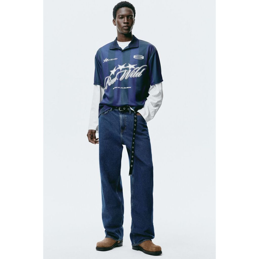 H&M(เอชแอนด์เอ็ม) กางเกงยีนส์แบบบักกี้ Men Baggy Jeans 1235448_12