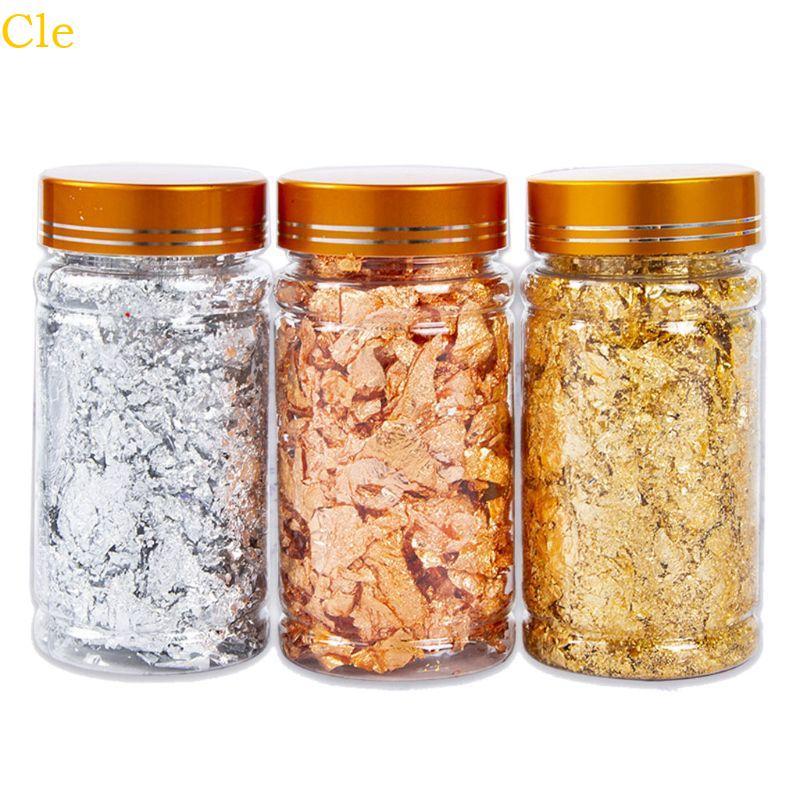 Cle Gold ฟอยล์ Flakes สําหรับเรซิ่นเมทัลลิคเงินทองแดง Leaf Flakes สําหรับเครื่องประดับสี