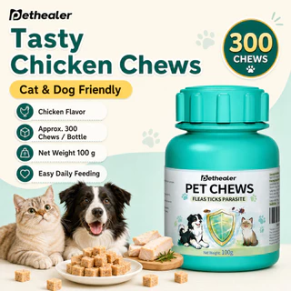 PETHEALER ขนมเม็ดสัตว์เลี้ยง รสไก่ สำหรับสุนัขและแมว 100g ประมาณ 300 เม็ด พร้อมส่งไทย เก็บเงินปลายทาง