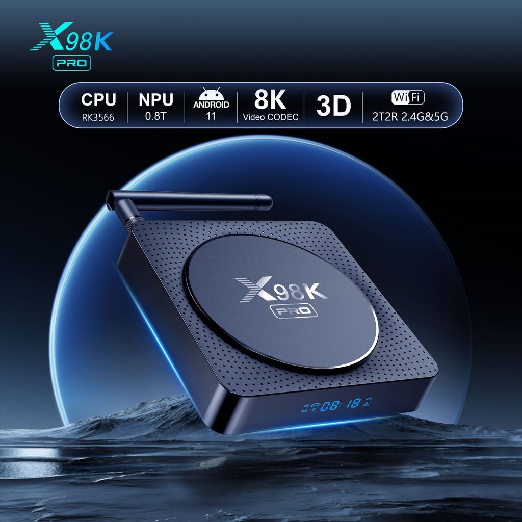 การค้าต่างประเทศ X98K PRO Set-Top box RK3566 Android 11 Household Network Player 8K HD tv box ขายส่ง