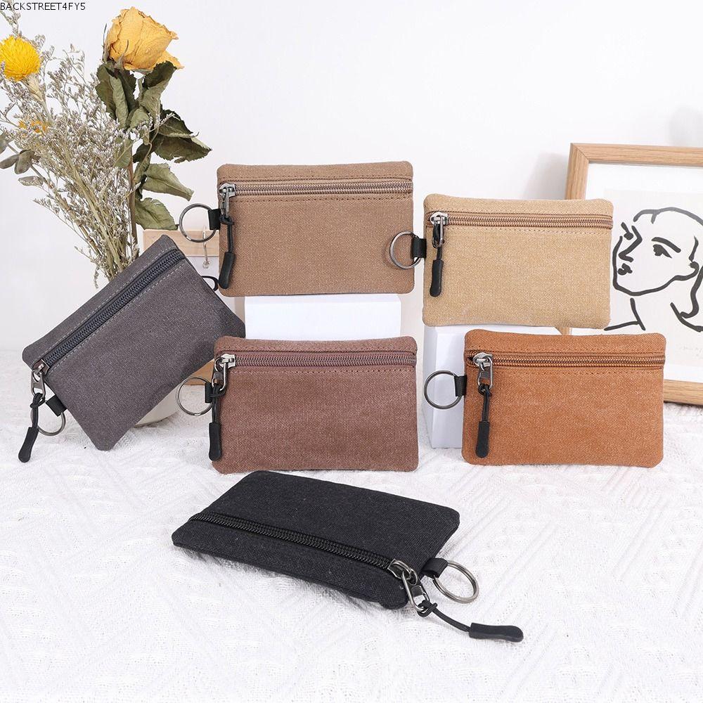 BACKSTAGEEET4FC3 Coin Bag, Canvas Zipper Wallet, Fashion Mini Card Holder Women Men