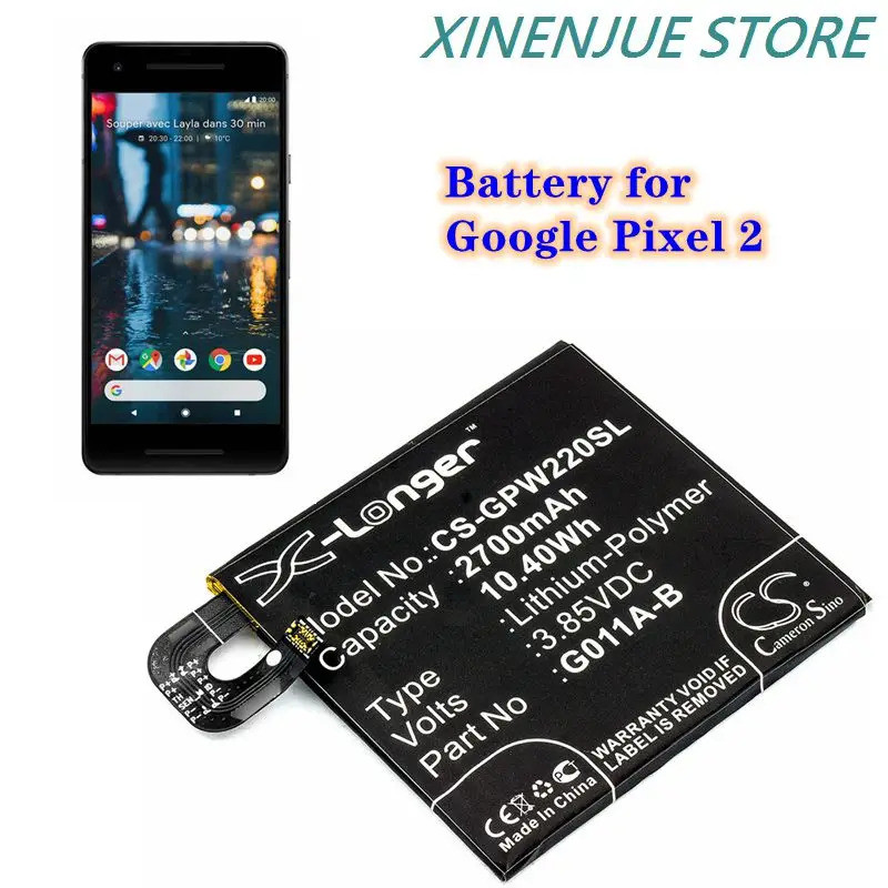 CS แบตเตอรี่ 3.85V/2700mAh G011A-B สําหรับ Google Pixel 2