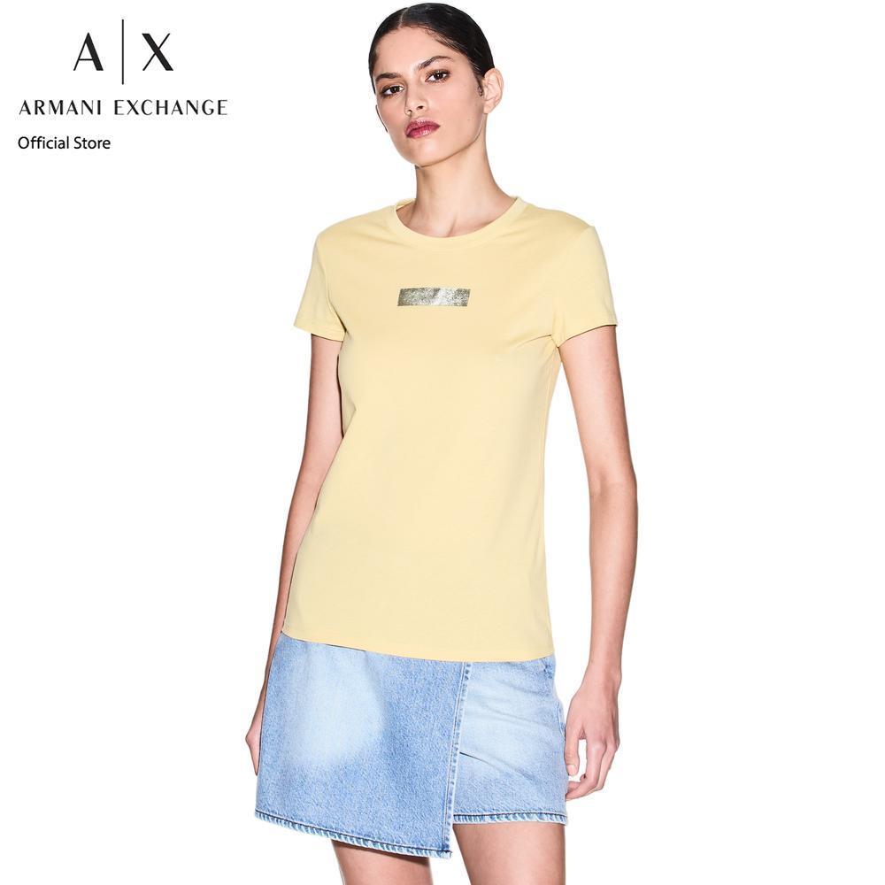 Armani Exchange เสื้อยืดผู้หญิง รุ่น XW002327-AF10358-U2149 - สีเหลือง