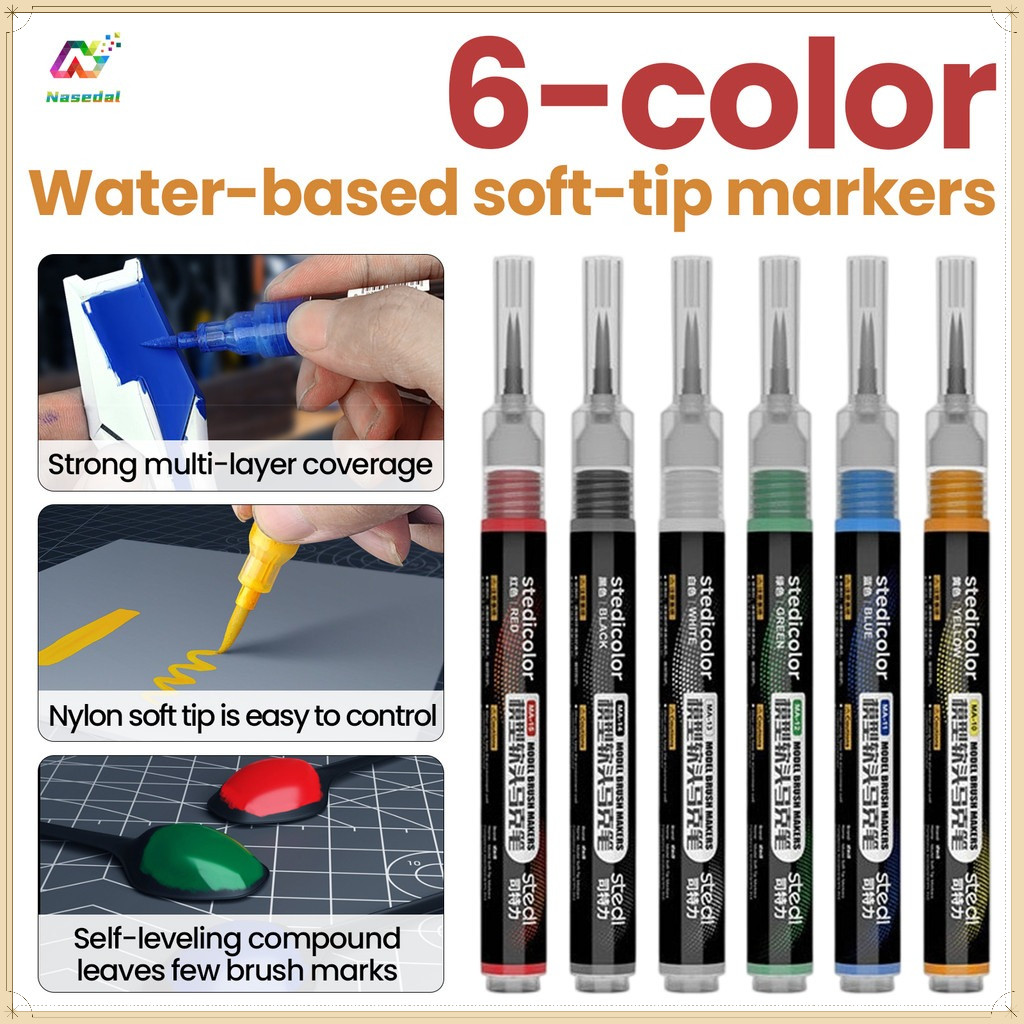 Stedi ด้านหน้าวาล์วประเภทรุ่น Marker Soft Tip สีอะคริลิคน้ําสําหรับ Gundam รุ่น Mecha รูป DIY Hobby ภาพวาด Art Craft Supplies ภาพวาดเครื่องมือ MA-10 ถึง MA-15