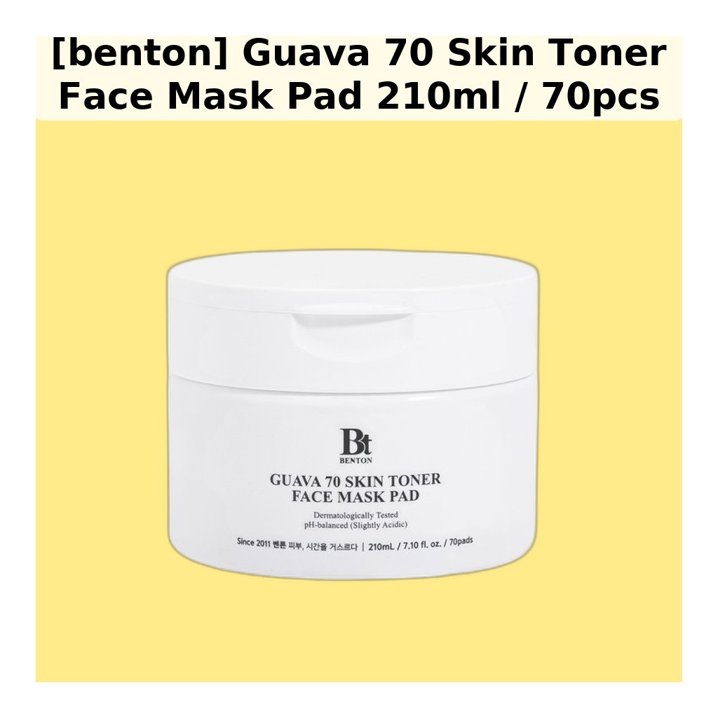 [เบนตัน] Guava 70 Skin Toner Face Mask Pad 210ml / 70pcs / Korean Face Mask Pad / สูตรฟื้นฟูโดย Glow