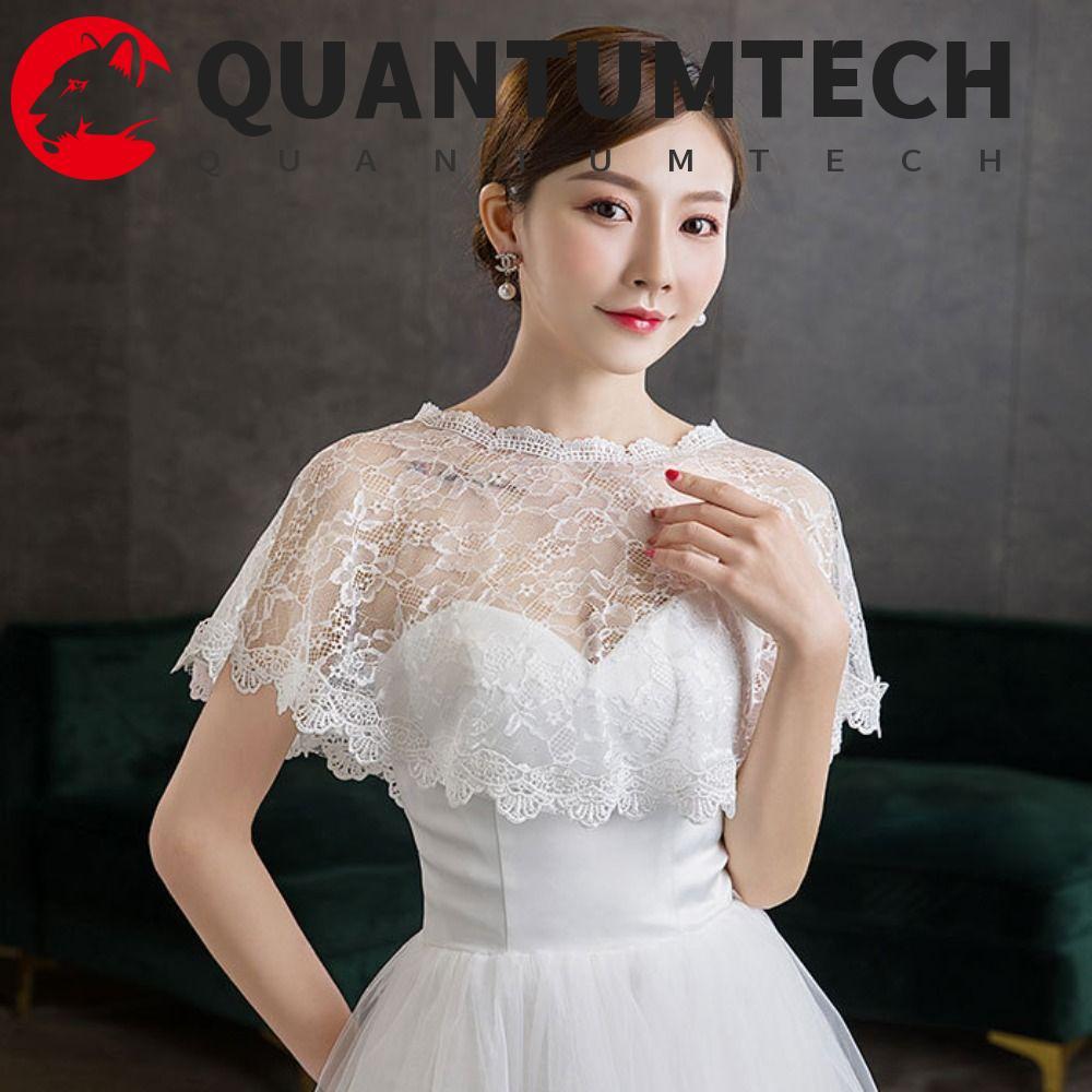 QUANTUMTECH Lace Cover Up Tops, Hollow Out Elegant Lace Shawl Poncho, Sweet Retro French Style ประณี