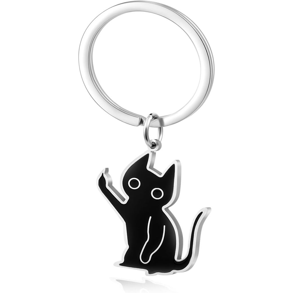 Smilelife Black Cat พวงกุญแจสําหรับผู้หญิงผู้ชายวัยรุ่น-Gothic Kittyกระเป๋าเป้สะพายหลังพวงกุญแจสําหร