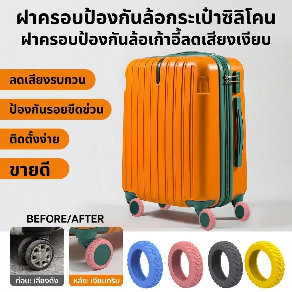 🔥1แถม1🔥ฝาครอบป้องกันล้อ /ฝาครอบป้องกันล้อกระเป๋าเดินทาง/ 8 ชิ้น ยางล้อกระเป๋าเดินทางอะไหล่ ลดเสียงรบกวน จํานวน ป้องกัน ซิ ลูกกลิ้งเท้า ซิลิโคนนุ่ม ปลอกล้อลดเสียงรบกวนสําหรับกระเป๋าเดินทาง,อุปกรณ์เสริมที่ส