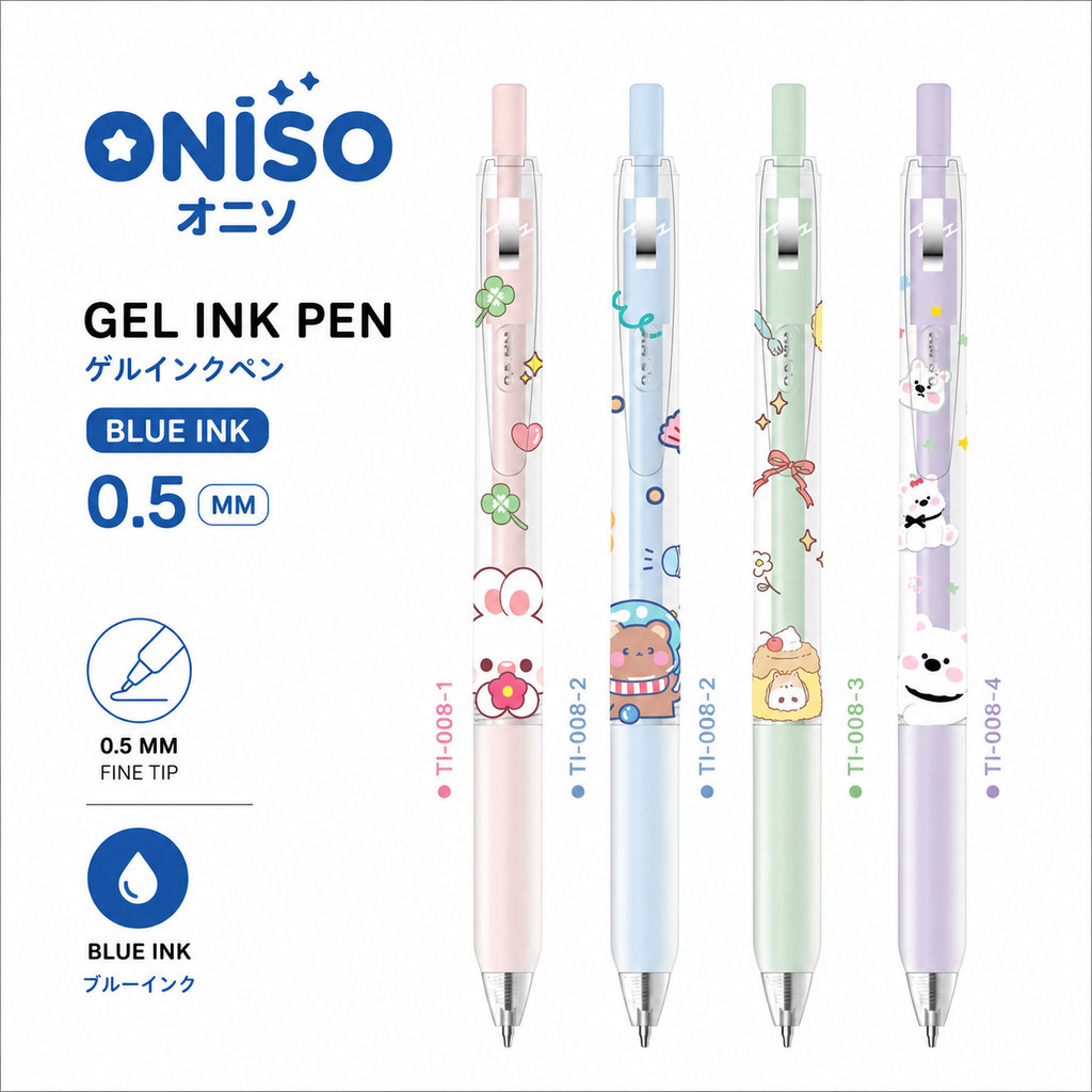 ปากกาเจล Oniso รุ่น Chiko ขนาดหัว 0.5 MM หมึกน้ำเงิน