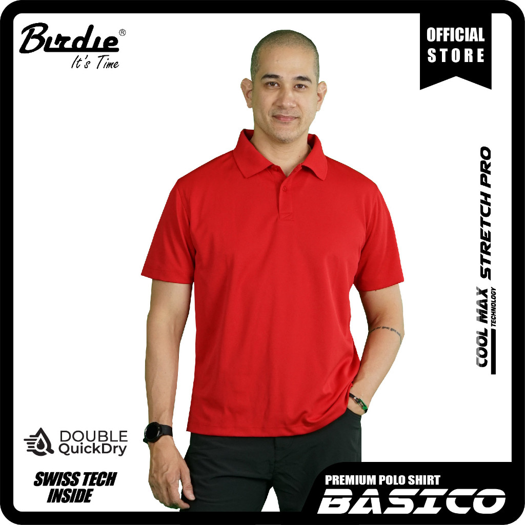 เสื้อโปโล Pique Basico โพลีเอสเตอร์แห้งเร็ว 2 Double