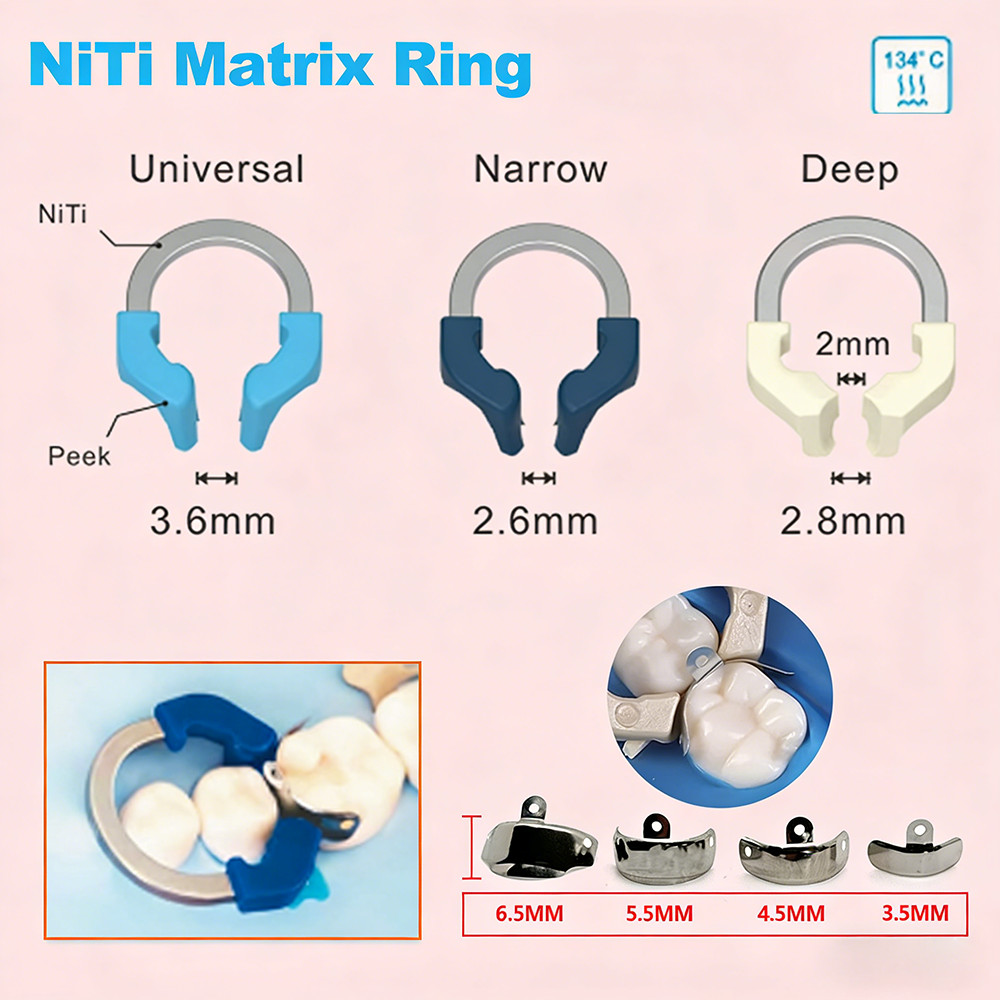 Dental Matrix Bands Ring NITI Garrison Style Matrix Clamp Sectional Contoured Matrix Clip Autoclavab