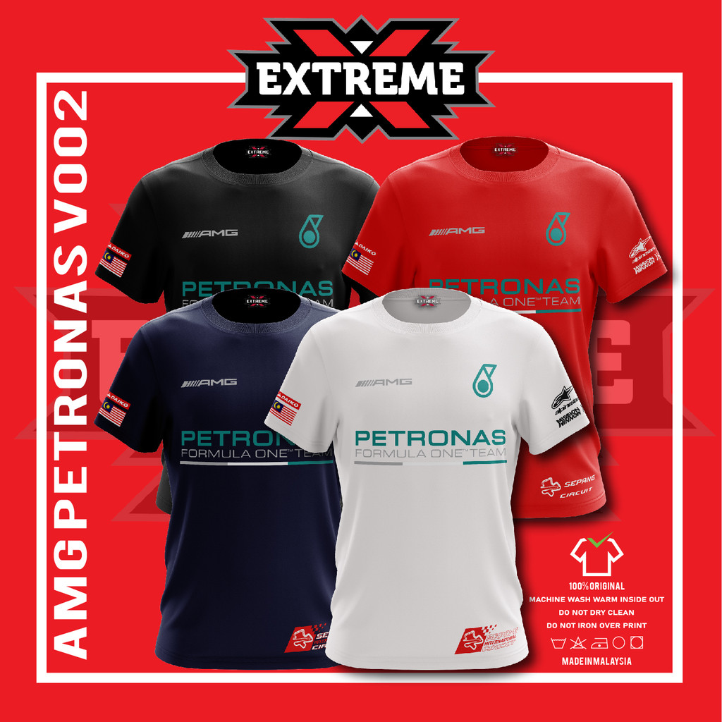 เสื้อยืดโพลีเอสเตอร์ฤดูร้อนสบายๆ | ออกแบบทีม F1 | แห้งเร็วและระบายอากาศได้ดี | AMG PETRONAS เสื้อยืดลําลอง | แขนสั้น แขนสั้น