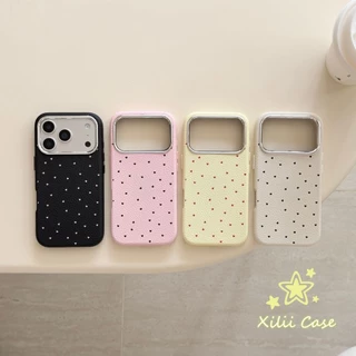 เคสไอโฟน17เคสผิวหนัง ลายจุด หัวใจ มินิมอล อ่อนโยน สไตล์ฮิต สำหรับiPhone 16 15 11 17 13 AIR 14 12 Pro Max 15 16 Plus XR X