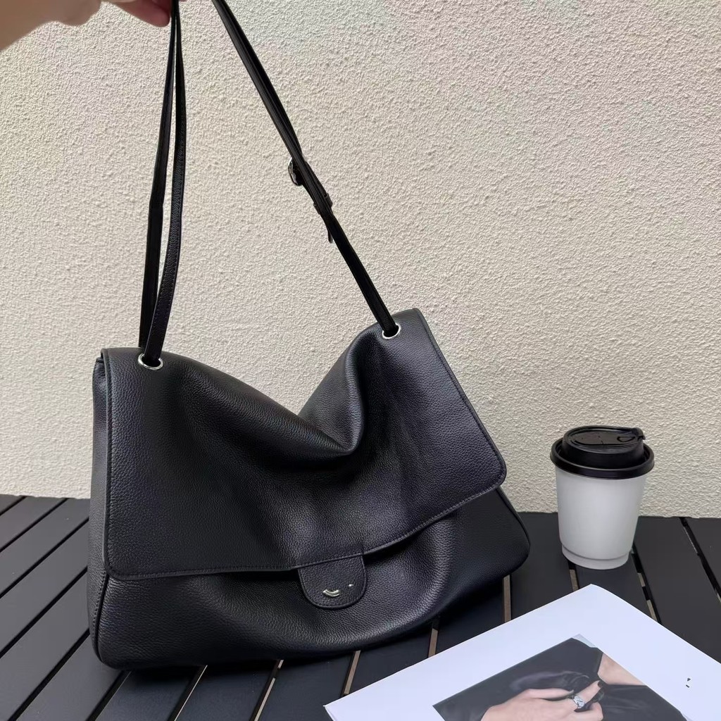 กระเป๋า tote หนังแท้ ความจุมาก คอลเล็กชันเริ่มต้นฤดูใบไม้ผลิ สไตล์ไฮเอนด์