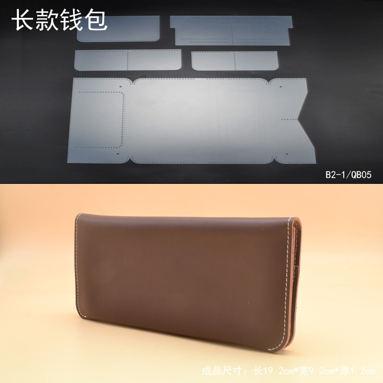 Handmade เครื่องหนัง DIY Simple Short Wallet Wallet Wallet Coin Purse Card Holder PVC Version Drawin