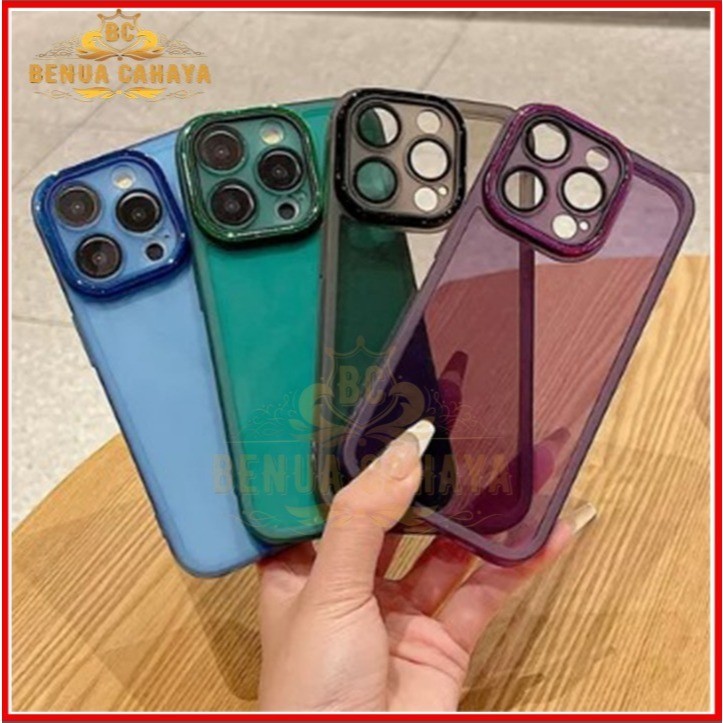SOFT CASE TPU SHINING LENS METALLIC TRANSPARENT สําหรับ REALME 5 5S 5i 7I C35 C33 C31 C30 C30S C25 C