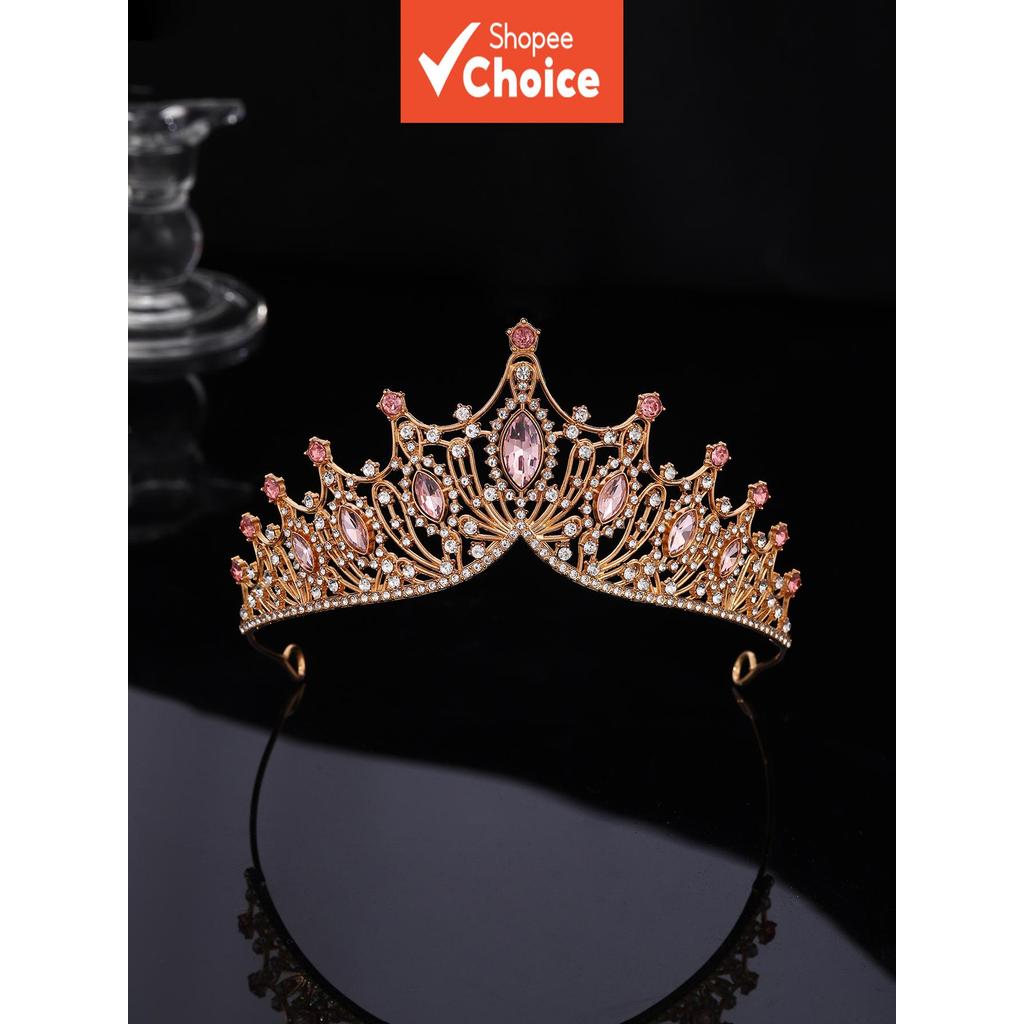 ยอดนิยมคริสตัลโลหะ Tiara, Princess Queen Crown สําหรับเจ้าสาววันเกิดสุภาพสตรี Headwear