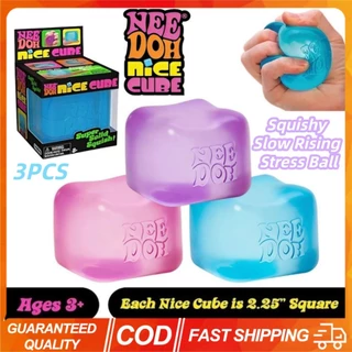 3PCS Schylling NeeDoh Nice Cube Squishy ช้า Rising ความเครียด Ball Fidget ของเล่นความเครียดบรรเทาความวิตกกังวล Sensory ของเล่นสําหรับเด็กและผู้ใหญ่