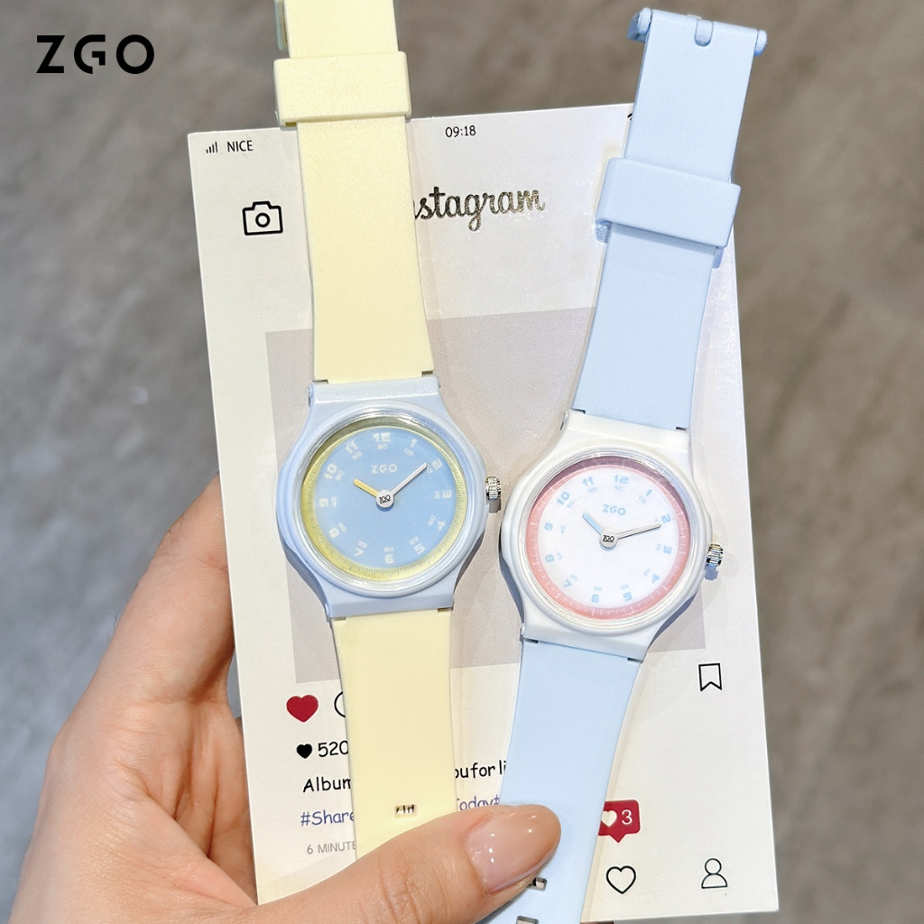 ZGO นาฬิกาควอตซ์กันน้ำสำหรับเด็กผู้หญิง 30M สไตล์แฟชั่นน่ารัก เหมาะสำหรับเป็นของขวัญ 850
