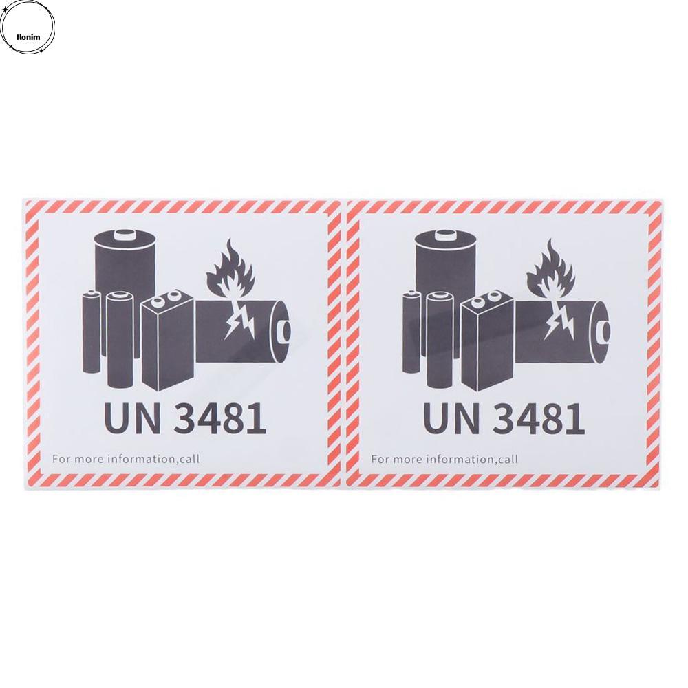 ป้ายไฟแบตเตอรี่ ILONIM, แผ่นทองแดงกาวป้ายแบตเตอรี่ลิเธียมขนส่งสีแดง, UN3481 4.7 "x 4.3" สํานักงานฉลา