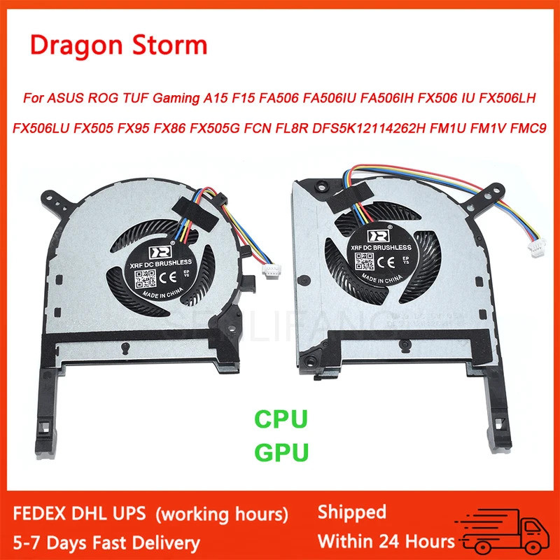 พัดลม CPU GPU สําหรับ ASUS ROG TUF Gaming FX95D FX86 FX95G FA506IU FX506 IU FX506LH FX505G FCN FL8R 