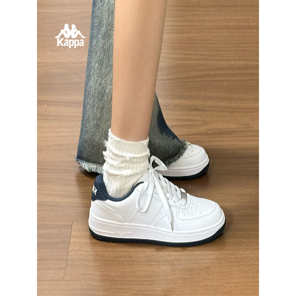Kappa Kappa 2026 Super Hot รองเท้าสีขาวฤดูร้อนหนาSoledรองเท้าเพิ่มความสูงรองเท้าผู้หญิงAll-Matchรองเ