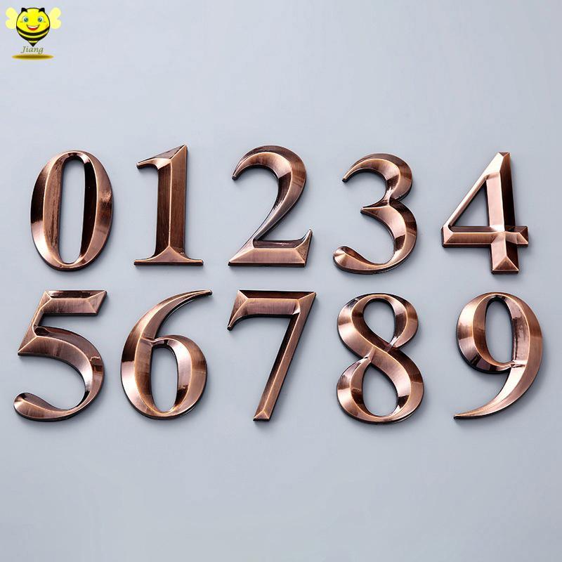 [Jiang] 2.7 นิ้ว ABS Metal Sensing Number Plate 7 ซม. Stereoscopic House Number Digital Door Head St