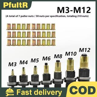 ชุดเครื่องมือน็อตหมุดย้ําแบบแมนนวล 11 ชิ้นสําหรับ M3-M12 ถั่ว, อุปกรณ์ตอกหมุดมือติดตั้งง่าย