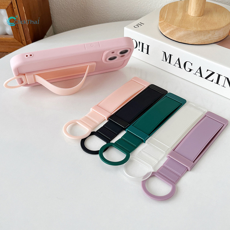 ขาตั้งโทรศัพท์มือถือ ที่ยึดเคสโทรศัพท์แบบติดด้านหลัง หัวเข็มขัดโทรศัพท์แบบดึงและดัน สายรัดแบบยืดหดได้