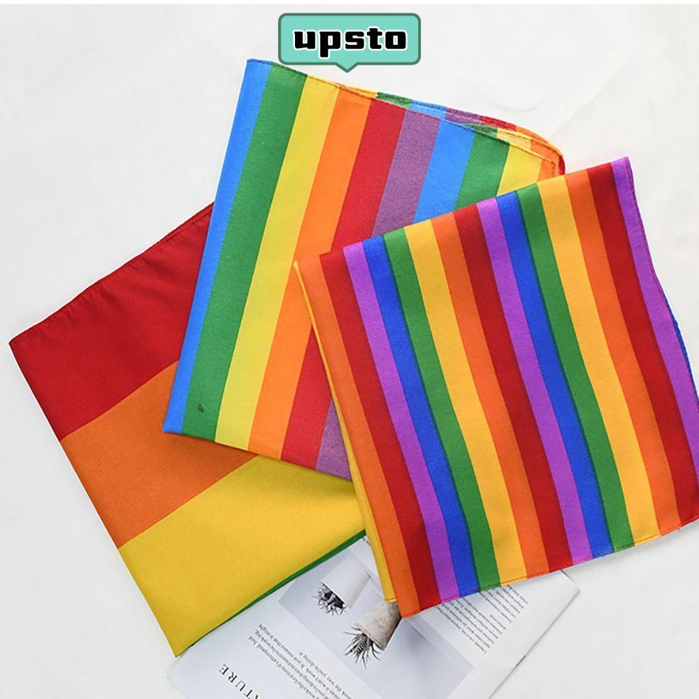 อัพโทป้าพันคอและสายรัดข้อมือ สไตล์สายรุ้ง เพื่อเทศกาลความภาคภูมิใจ LGBTQ+
