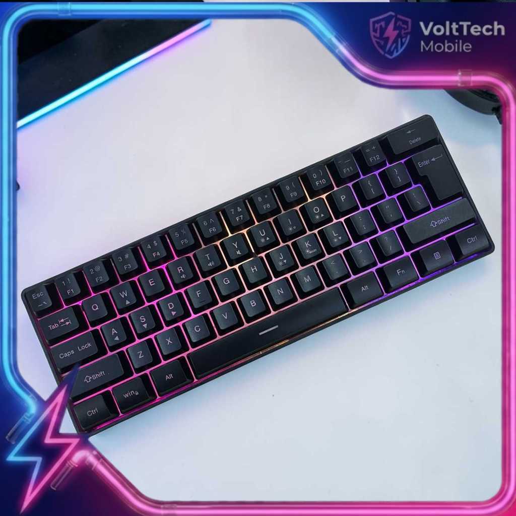 RGB Mechanical Feel Wireless 2.4G 61 Keys Gaming Keyboard - G91- Mechva