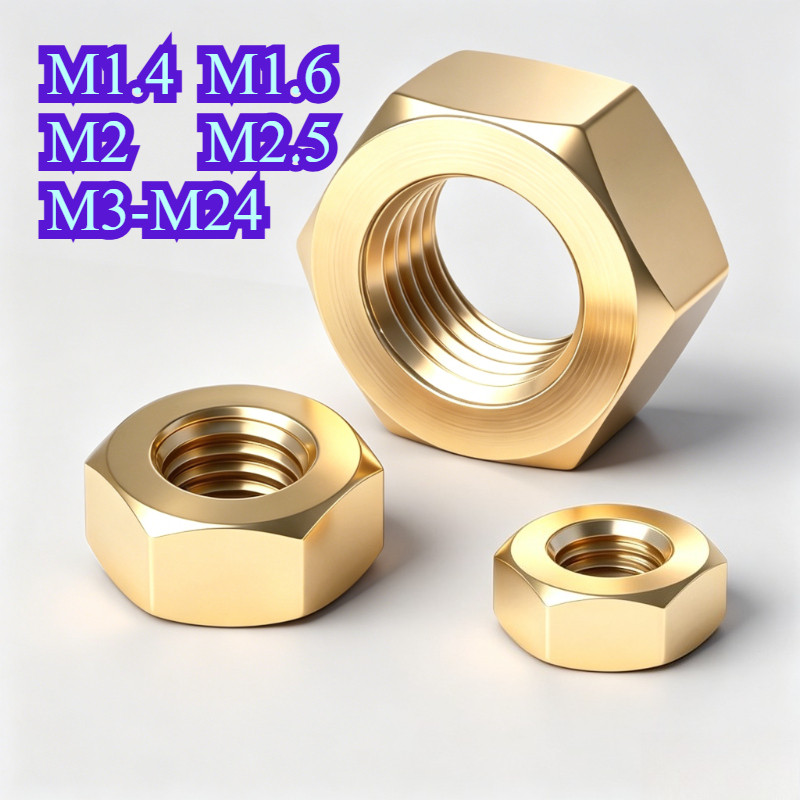 น๊อตทองเหลือง น็อตหกเหลี่ยมทองแดง M1.4/M1.6/M2/M2.5/M3-M24WY