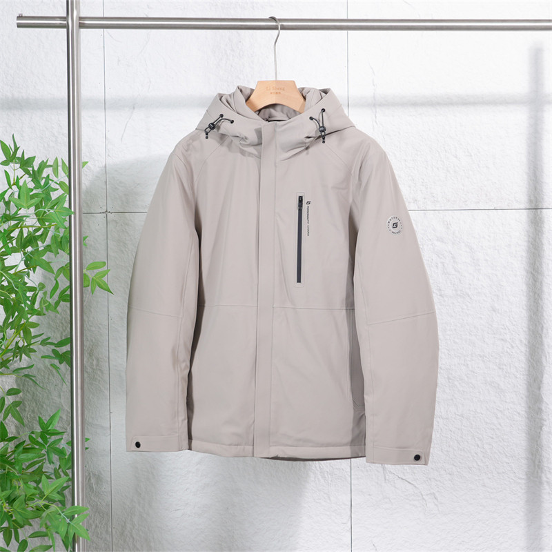 W ฤดูหนาวตัดป้ายสไตล์ผู้ชาย Windproof Warm Hooded Down Jacket All-Match Casual แฟชั่นเป็ดลงเสื้อแจ็ค