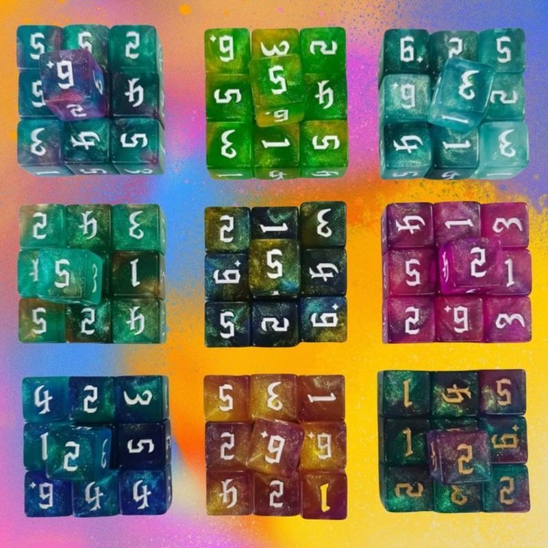 新字体双色变色龙6面骰子 dice桌面游戏道具D6数字色子玩具筛子New font dual color chameleon 6-sided 12 sided dice desktop game pr