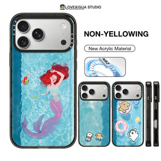 สระว่ายน้ําลูกสุนัขน่ารักอะคริลิคพร้อมเคสโทรศัพท์แม่เหล็กสําหรับiPhone 17 Pro Max 17Air 16 15 14 13 Pro Maxกรณีกันกระแทกป้องกันปลอกปก