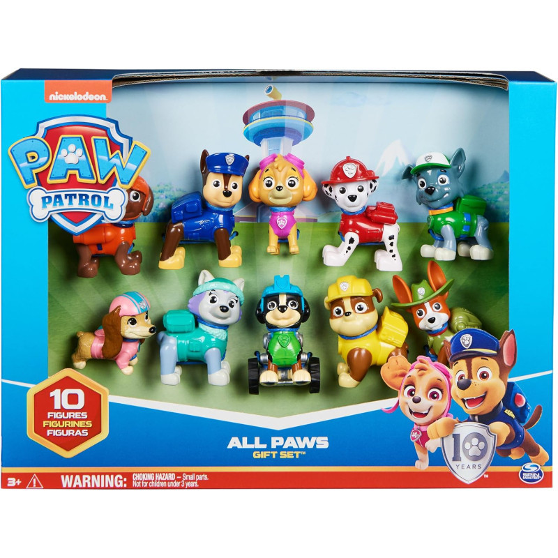 PAW Patrol 10th Anniversary All Paws On Deck Toy Figures Gift Pack 10 Collectible Action Figures ของ