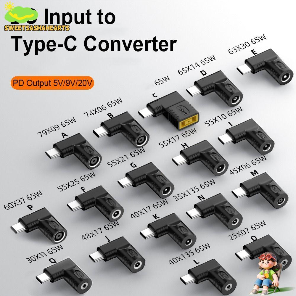 SWEE Power Adapter 5 V 9 V 12 V USB C Connector 5.5X2.5 7.4X0.9 4.5X0.6 มม.PD 65W สําหรับ //